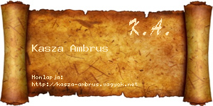 Kasza Ambrus névjegykártya