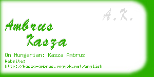 ambrus kasza business card
